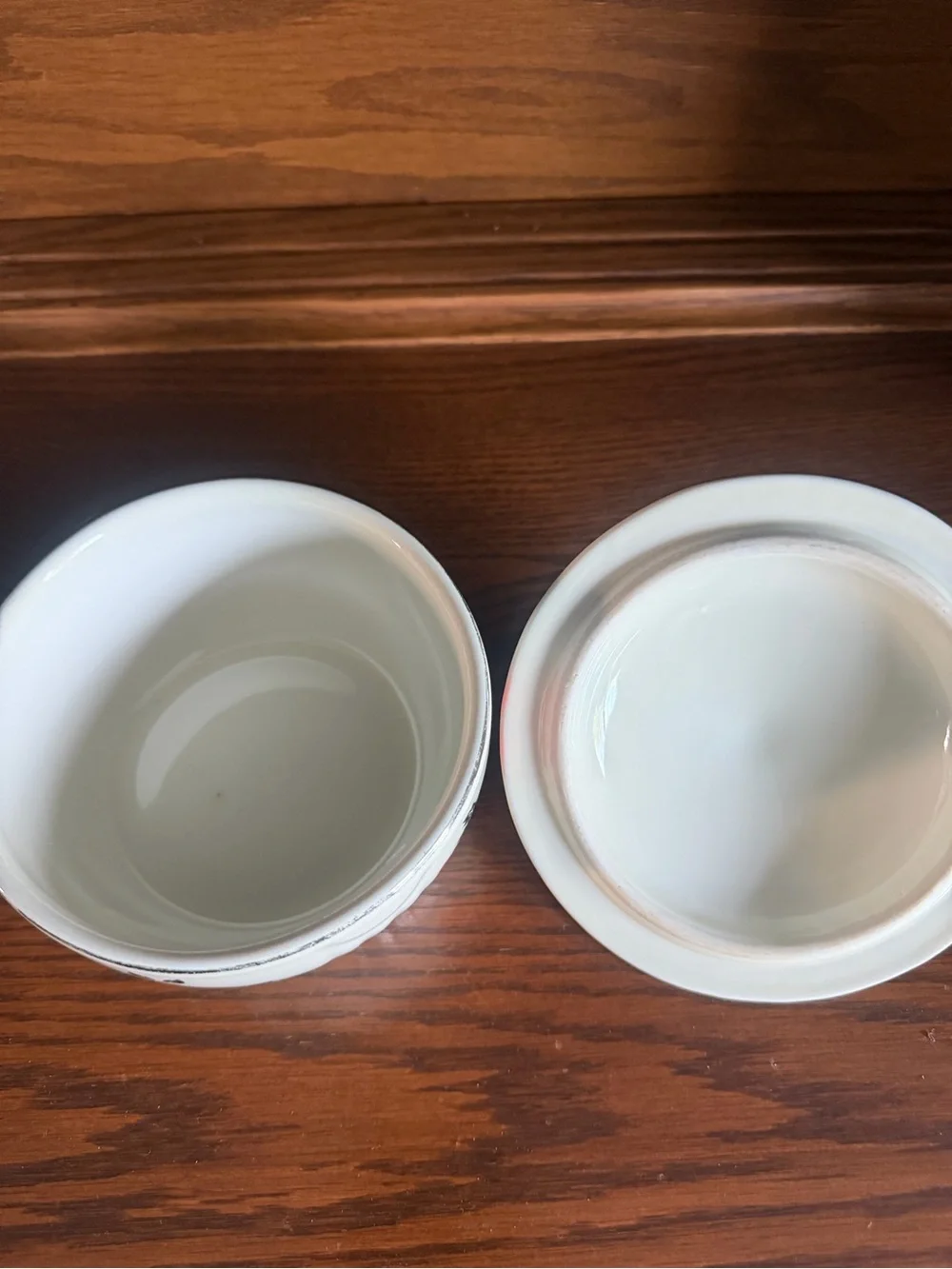 Vintage Hall’s Superior White Ceramic Covered Serving Bowl with Red Floral Motif